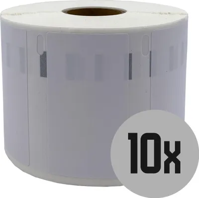 Produktbild von DULA Etiketten - Kompatibel mit Dymo Compatible labels - Weiß - 11354 - S0722540 - Grote multifunctionele etiketten - 10 rollen - 57 x 32 mm - 1000 labels per rol