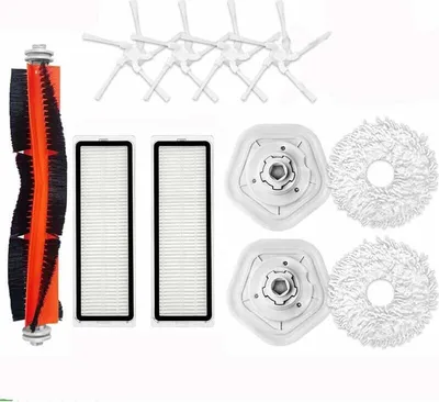 Produktbild von Ersatzteilset für Dreame Bot W10/W10 Pro Saugroboter, 1 rotierende Bürste + 2 Filter + 4 Seitenbürsten + 2 Reinigungstücher + 2 Wischmopphalter
