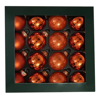 Produktbild von Kleine Baumkugeln aus Glas Ø 3 cm - Christbaumkugeln Baumschmuck Christbaumschmuck Weihnachtsbaumschmuck Weihnachtsbaumkugeln - 16 Stück, Mandarin