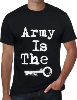 Produktbild von Herren Grafik T-Shirt Die Armee ist der Schlüssel – Army Is The Key – Öko-Verantwortlich Vintage Jahrgang Kurzarm Lustige Druck Geburtstag Geschenk