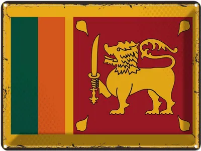 Produktbild von vianmo Blechschild 30x40 cm Sri Lankas Wappen Retro Lanka Flagge Abenteuer Reisen Fahne