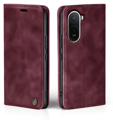 Produktbild von Handy Hülle für Xiaomi Redmi A7 Pro Klapphülle Bookcase Flip Cover Handy Tasche Etui Farbe: Weinrot