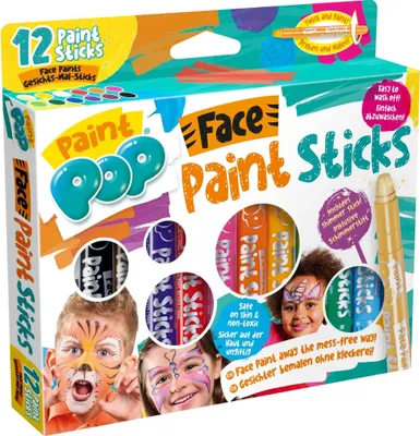 Produktbild von Paint Pop: Face Paint Sticks 12-Pack (Gesichtsmalfarben)