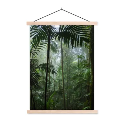 Produktbild von MuchoWow® Textilposter Regenwald - Tropisch - Dschungel - Bäume - Pflanzen 120x160 cm mit holzfarbenen Rahmen - Plakatkarton