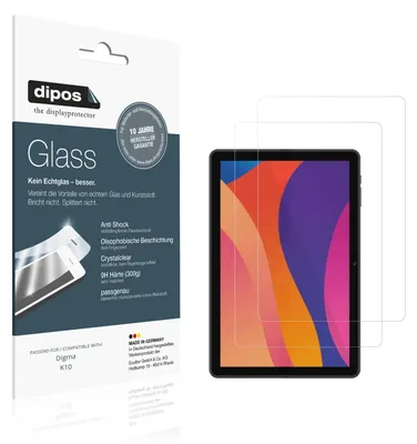 Produktbild von 2x Schutzfolie für Digma K10 - Anti-Shock 9H Folie dipos Glass Kunststoffglas