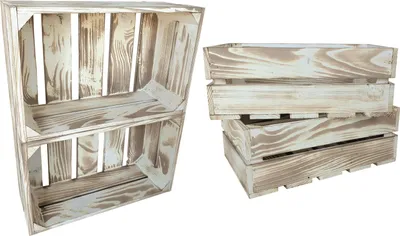 Produktbild von 4er Set Vintage Holzkisten 25 x 40 x 30 cm massive Weinkisten in vielen Farben zur Auswahl Holz Kisten Obstkisten Apfelkisten, holzregal.