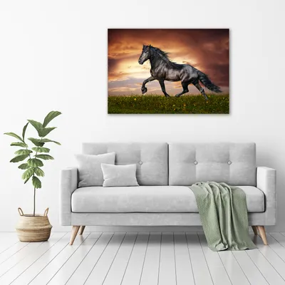 Produktbild von Tulup® Glas-Bild - 100 x 70 - Wandbild aus Glas - Wandkunst - Wandbild hinter gehärtetem Sicherheitsglas - Tiere - Pferd - Braun