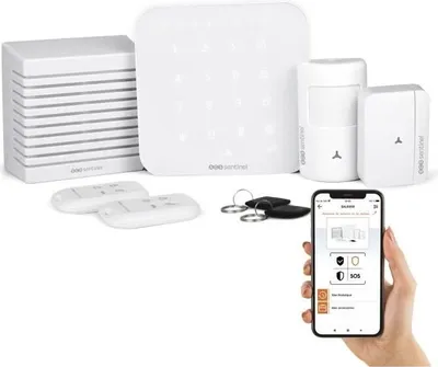 Zdjęcie produktu dla Zestaw Alarmowy Bezprzewodowy WiFi GSM 4G SCS SENTINEL KitAlarm, Syrena 105 dB, Zasięg 80m, Bateria Zapasowa