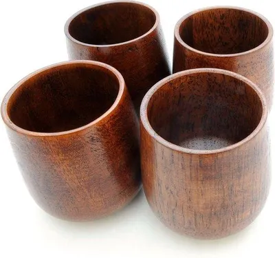 Produktbild von Dekorative Keramikbecher Set 4 Stück 150ml dunkelbraun
