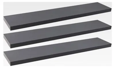 Produktbild von Wandregal Bücherregal Hängeregal aus MDF Holz, 3er Set Grau
