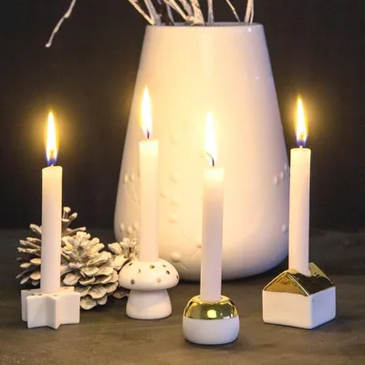 Produktbild von Räder Design Minikerzenhalter Pilz aus Porzellan, Weihnachtsdeko mit Kerze