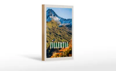 Produktbild von Holzschild Reise 12x18 cm Zillertal Gebirge Natur Wälder Urlaub