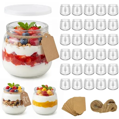 Immagine prodotto di Set di 30 vasetti di yogurt trasparenti con coperchio