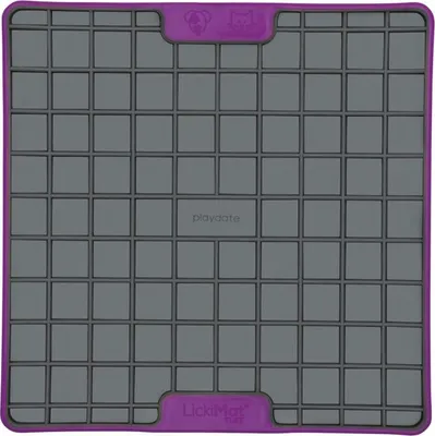 Produktbild von LickiMat Playdate Tuff Leckmatte für Hunde - 20 x 20 cm, Farbe:lila, Größe:small - 20 x 20cm