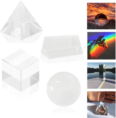 Productafbeelding van Kristallen prisma - Prisma venster - Lichtbreking - Kristal set - Fotografie - Driehoekig - Piramide