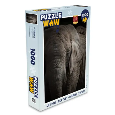 Obrázek produktu pro MuchoWow® Puzzle 1000 dílků Slon - Portrét - Zvířata - Černá - Hračky - Pro malé i velké - Hry - Skládačky