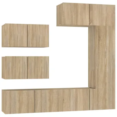 Produktbild von vidaXL 6-tlg. TV-Schrank-Set Sonoma-Eiche Holzwerkstoff