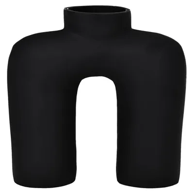 Obrázek produktu pro Kovová váza BROWER hliníková černá D:17,5cm Š:6cm V:22,5cm ruční výroba