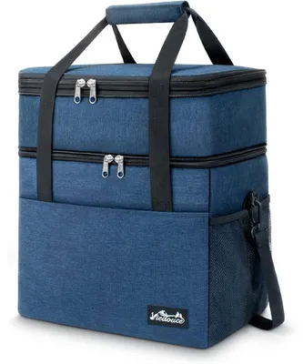 Productafbeelding van Koeltas, uitbreidbaar, geïsoleerd, 21 liter, blauw, met schouderband en flesopener