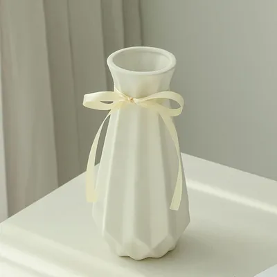 Keramikvase modern, minimalistisch, 23x13x13 cm, weiß