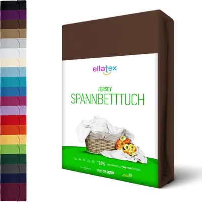Produktbild von JERSEY Spannbettlaken Spannbetttuch 100% Baumwolle Bettlaken Betttuch Laken, in Größe: 140x200-160x200 cm, in Farbe: Schokobraun