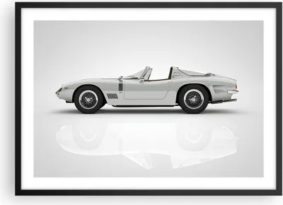 Produktbild von Gerahmtes Poster - Schwarzer Rahmen - Sportlich Auto Vintage - 70x50 cm - Wand Bild - Wanddeko - Wandbilder - Kunstposter - Wandposter - Bilderrahmen - Bilder - Kunstdruck - P2BAA70x50-4872