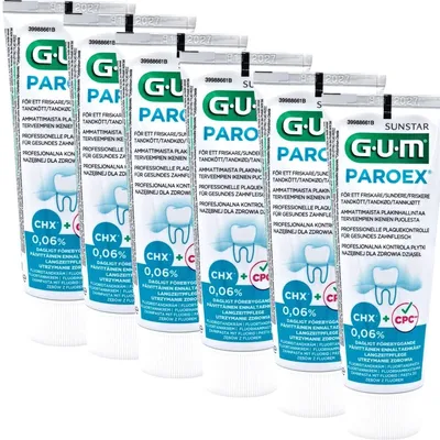 Produktbild von 6x GUM Paroex 0,06% CHX Zahnpasta 6x 75ml