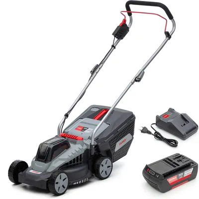 Productafbeelding van IKRA Accu-grasmaaier IB-LM 33 | 36V Bosch-systeem | 33 cm maaibreedte | 5 snijhoogtes (30–70 mm) | Graskam | 30 liter opvangbak | Accu (2,0 Ah) & oplader