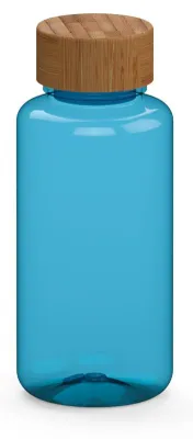 Zdjęcie produktu dla Butelka „Natural” 700 ml – szczelna i wolna od BPA – lekka butelka z tworzywa Tritan z bambusową nakrętką, idealna do uprawiania sportu – przezroczysto-niebieska