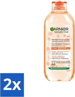Produktbild von Garnier - SkinActive - Mizellen Reinigungswasser - Mildes Peeling - All-in-1 - 400 ml - Vorteilspack - 2 Stücke