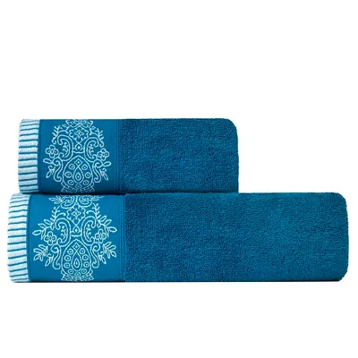 Image de Serviette, serviette en coton, élégante, épaisse 500 g/m², Gracja 50x90 bleu marine