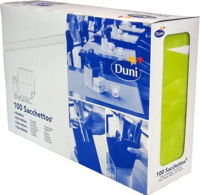 Produktbild von Duni Sacchetto® Tissue 8,5 x 19 cm kiwi/weiß, 100 Stück