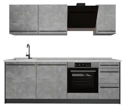 Imagen del producto de Mueble de cocina Vicco R-Line Hormigón/Antracita 220 cm encimera Mármol, Model 67067