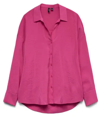 Productafbeelding van VMQUEENY LS Oversize Shirt, geweven, met een halslijn met een detail