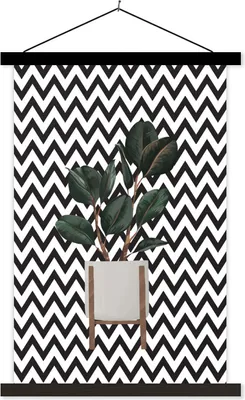 Produktbild von MuchoWow® Textilposter Zimmerpflanze - Blumentopf - Pflanzen 120x180 cm mit schwarzem Rahmen - Fotos