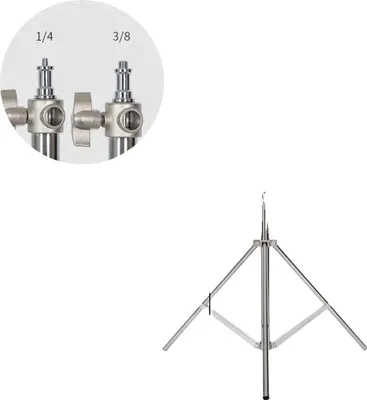 Immagine prodotto di Stativo per luce, set in acciaio inox, asta di prolunga telescopica, solo treppiede 2,8