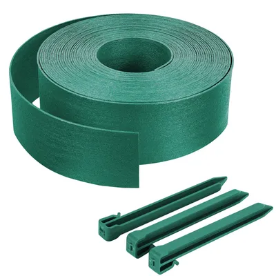 Produktbild von VOUNOT® Rasenkante aus PE, Beeteinfassung Länge 20m Höhe 8cm Grün