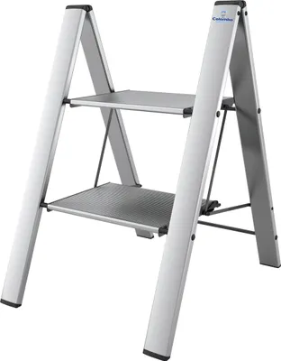 Produktbild von Colombo Klapptritt Leonardo 2 Stufen Aluminium silber Haushaltsleiter Trittleiter Leiter