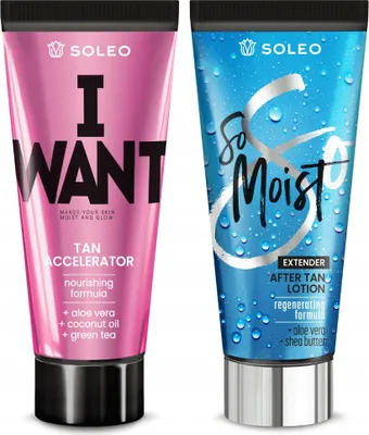 Obrázek produktu pro Soleo I Want Sada: Intenzivní Opalovací Akcelerátor a Hydratační Balzám 150ml