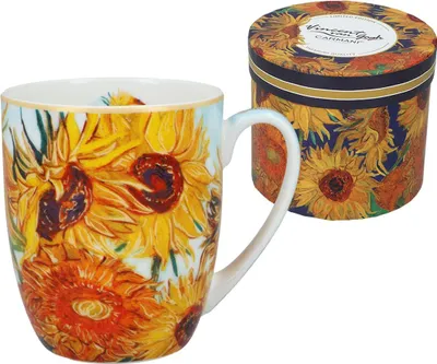 Zdjęcie produktu dla Carmani, porcelanowy kubek t. Camio 380ml - VAN GOGH/Słoneczniki