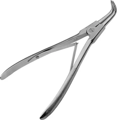Produktbild von Ringabnahmezange - Piercingzange - Piercinginstrument - abgewinkelt