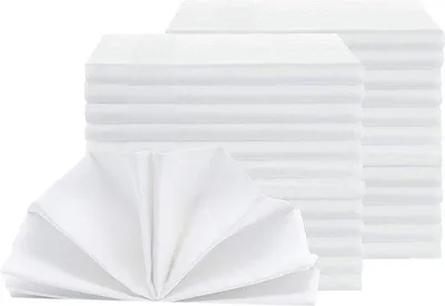 Produktbild von Famanu Servietten 25er Set, Damast, 40x40 cm, Atlasrand, Weiß