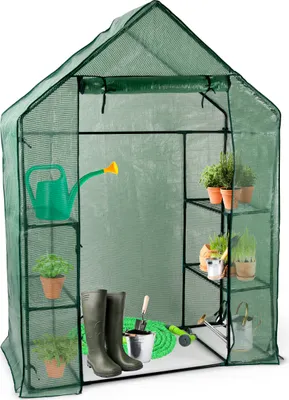 Obrázek produktu pro Kinzo Skleník 143 x 73 x 195 cm Mini skleník se 6 patry - Fóliový skleník malý - Skleníkové doplňky pro děti a zahradu - průhledný a zelený
