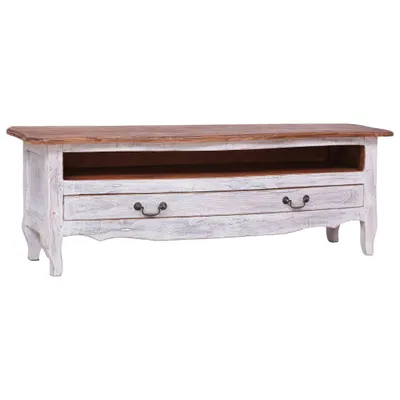 Image de Armoire TV 120x30x40 cm Blanc Vieux bois massif