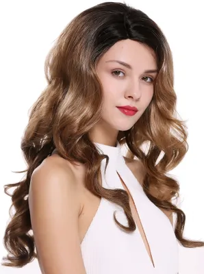 Produktbild von WIG ME UP Perücke Mono Scheitel lang gewellt Schwarz Braun Blond DW2596-MT-OF27-30-613YS1B
