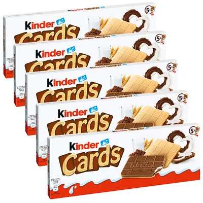 A stack of Kinder Cards boxes.