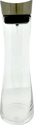 Produktbild von Glaskaraffe mit Edelstahlauslauf und Sieb – Glaskrug – Ø 10 x 34 cm – 1 Liter Glas