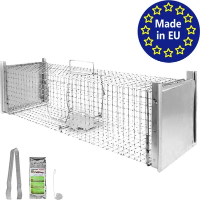 Immagine prodotto di Trappola viva per tassi, trappola per topi, trappola viva per donnole, repellente per conigli, trasferimento di animali, trappola, accessori per la casa, repellente per lontre, per uso in soffitta, 102 x 26 x 26, gabbia per animali
