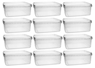 12er-Set Kunststoffboxen 1,15 l mit Deckel, BPA-frei