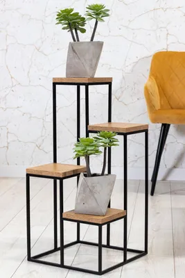 Produktbild von Home&Styling Pflanzenständer mit 4 Ablagen Natur und Schwarz